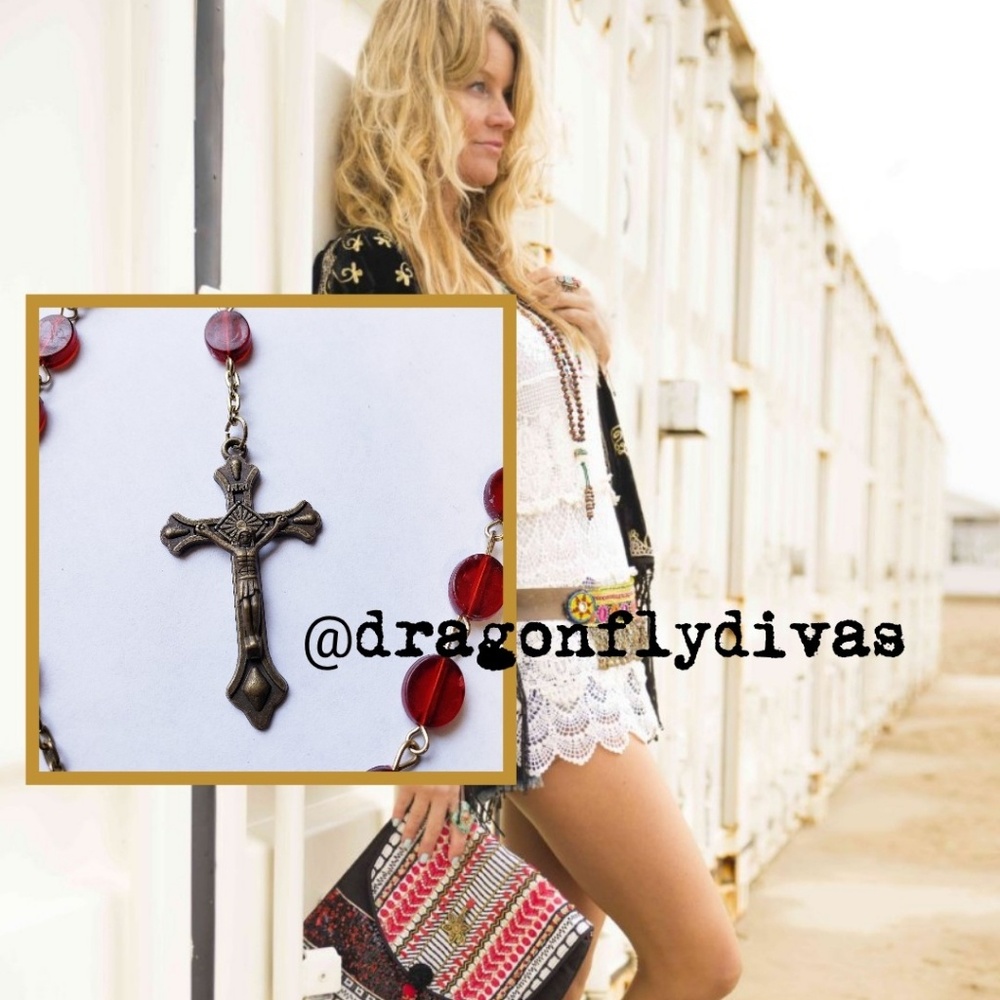 Vintage Catholic Rosary Prayer Necklace